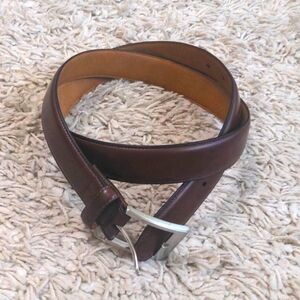 Dark Brown Faux Leather Neutral Tall Belt